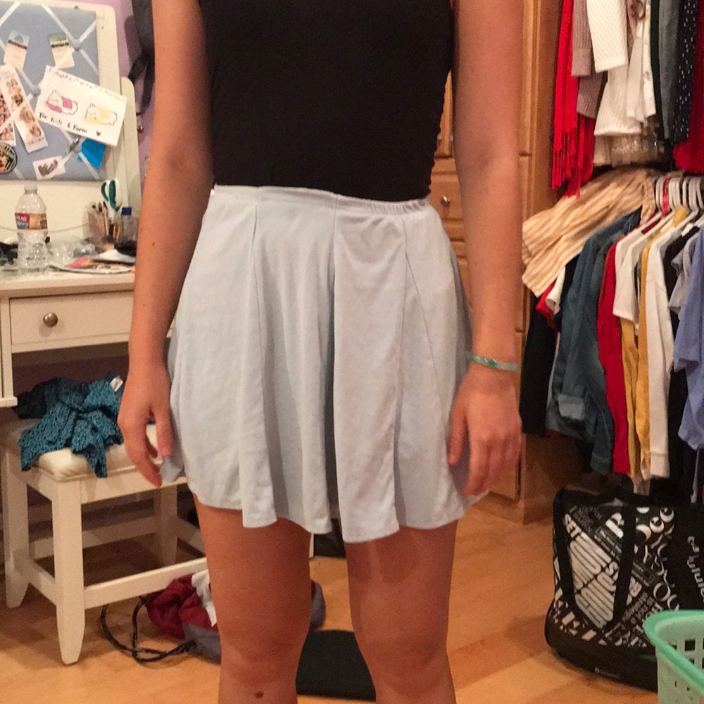 Velvet light blue skirt